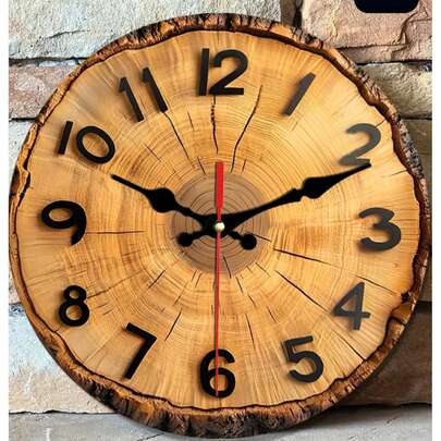 1个10英寸/12英寸2D平面挂钟 - 复古雕塑风格挂钟，罗马数字，质朴圆形设计，适合家居、办公室或酒吧等各种场合的装饰。复古挂钟 | 经典挂钟 | 优雅圆形设计，复古挂钟装饰。