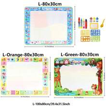 Large Size Magic Water Color Mat With Reusable Magic Pen, Children's Drawing Board Toy, Montessori Scribble Painting, Size 39x31 Inches (100x80 Cm), Back To School Essential - Multicolor - View 13