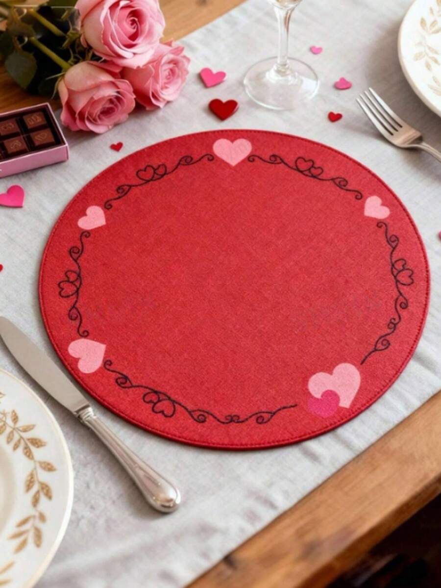 Bộ 4 tấm lót bàn ăn ngày Valentine, tấm lót bàn chúc mừng ngày Valentine, tấm lót bàn ăn kiểu phương Tây, trang trí tiệc Valentine, đồ trang trí ngày Valentine, quà tặng ngày Valentine, trang trí trung tâm bàn ăn ngày lễ, trang trí đám cưới, quà tặng tiệc cưới, trang trí bàn cà phê - Nhiều màu - Xem 1