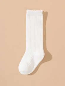3双新款儿童袜子，白色过膝袜，返校休闲婴儿袜，小公主袜 - 白色 - 查看 7