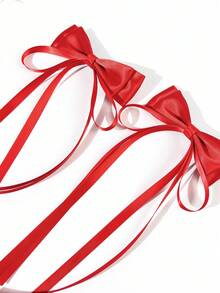 2pcs Women's Cute Bowknot Hair Clips, Versatile Elegant Casual Accessories For Daily Commute, Holiday Gatherings, Birthday Parties, Sightseeing, Photography, Suitable As Gifts For Best Friends, Claw Clips, Hair Slide, Hair Barrettes - Multicolor - View 4