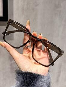 4副女士多色塑料方形休闲经典便携百搭透明眼镜组合，适合返校、日常生活、办公、阅读等场合，适合各种脸型装饰 - 透明 - 查看 5