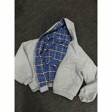 2-Way Reversible Zip Hoodie | Niche Design Cardigan | Stretch Relaxed Fit Top - 灰色 - 查看 1