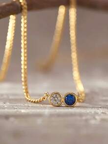 1pc Personalized Men's Gift, Customized Birthstone Necklace, Men's Necklace, Anniversary Family Gift, Birthday Gift, Father's Day Gift, Christmas Gift For Men - Multicolor - View 3