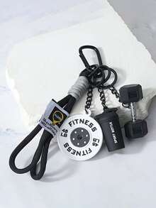 哑铃和杠铃钥匙扣套装,非常适合挂在背包上。创意健身配件包括哑铃、杠铃片、拳击手套和其他装饰吊坠。可DIY成钥匙扣和包包挂饰。 - 彩色 - 查看 5