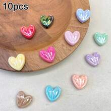 10pcs Colorful Acrylic Rabbit Ear & Heart Shaped Beads, DIY Jewelry Making, Craft Supplies, Friendship Gifts, Home Decor, Small Accessories - DIY - View 23
