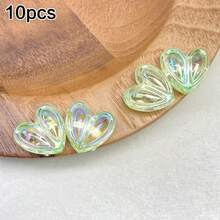 10pcs Colorful Acrylic Rabbit Ear & Heart Shaped Beads, DIY Jewelry Making, Craft Supplies, Friendship Gifts, Home Decor, Small Accessories - DIY - View 11