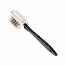 1/10pcs Suede And Nubuck Leather 4-Way Shoe Brush, Multi-Surface Cleaning Brush, Suitable For Nubuck And Suede Snow Boots Care Set - Black and White - View 5