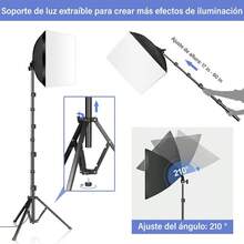 AUOK Kit de IluminaciÓN Profesional, softbox, IluminaciÓN de FotografÍA, con Control Remoto, Soporte de Luz, Brazo de Pluma para FotografÍA de Producto Vertical - por defecto - Ver 4