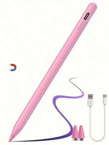 Bút cảm ứng đa năng cho máy tính bảng và điện thoại thông minh - Hỗ trợ sạc nhanh, độ nhạy cao, pin lithium sạc lại được, tương thích với iOS, Android, Apple Pencil - Màu hồng nhạt thời trang, Bút cảm ứng | Bút cảm ứng thời trang | Quà tặng pin sạc cho mẹ, gia đình, bạn bè, trẻ em, sinh nhật, ngày lễ - Nhiều màu - Xem 9