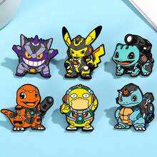 1pc Cartoon Anime Pokemon Themed Metal Brooch Badge, Suitable For Holiday Party Favors - Multicolor - View 2