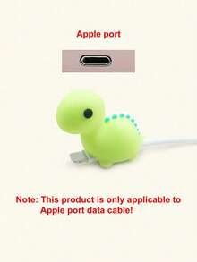 Pink Silicone Cartoon Dragon Apple Data Cable Interface Protector Anti Bending Silicone Charging Protector Women Gift - Pink + Green - View 6