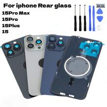 For IPhone 15 Pro Max/15 Pro/15 Plus/15 Rear Glass Cover Replacement, Battery Cover, Back Cover, Includes 9-Piece Tool Kit For Repair