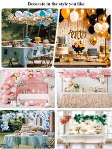 1 pieza Soporte de mesa ajustable en arco - Hecho de hierro resistente, 4 pies de alto, se extiende de 2.6 pies a 8.5 pies - Adecuado para bodas, cumpleaños, decoración festiva, sin necesidad de energía, decoración de fiestas y del hogar - Arco de fiesta duradero, diseño de calidad, exhibición festiva, excelente para entusiastas del DIY - Multicolor - Ver 6