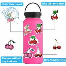 62PCS Cherry Stickers - Beautiful Stickers Pack, Suitable For Scrapbooking, Water Bottles, Skateboards, Bumpers, Diaries, Refrigerator, Suitcases Stickers, Art & Crafts, For Gift Bags, Envelope Seals, Party Decoration, Office Supplies, For Laptop Tablet Sticker & More! - Multicolor - View 6