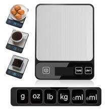 10kg/22.05lb High Precision Digital Kitchen Scale, 1g Accuracy, Large LCD Display, Electronic Food Scale, Coffee Measuring Scale, 6 Unit Conversion: G/Kg/Oz/Lb/Ml/Milk Ml (Batteries Not Included) - Multicolor - View 10