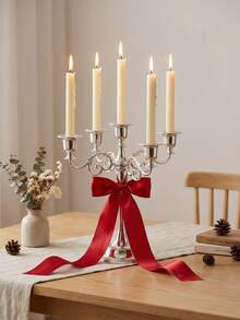 1个复古烛台，优雅银色金属烛台，三臂烛台，欧式烛台，家居装饰，银色烛台套装，非常适合生日派对、圣诞节装饰、新年节日摆设、客厅、卧室、厨房和家居装饰，房间装饰，圣诞礼物 - 彩色 - 查看 12