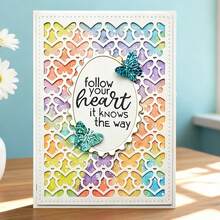 Creative Butterfly Backdrop Cutting Dies, DIY Scrapbooking Album And Embossing Stencil, Greeting Card Making Tool, Card Paper Cutting Crafts ,Gift Card Making Template Die Cuts. - Silver - View 1