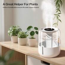 6.8L Air Humidifier For Sleep & Plant Care – Dual Mist Nozzles, 3-Degree Mist Output, Built-In Night Light, One-Touch Fill & Quick-Clean Design – Silent Operation For Bedroom, Office - 米色 - 查看 4