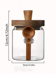 3件套透明玻璃罐，配木盖和勺子，家用储物罐，可存放咖啡豆、干果、零食等，玻璃木材质，装饰性厨房收纳风格，透明罐身，食品储物罐，可存放茶叶、坚果、糖、盐等，实用，适合放在食品储藏室台面上。 - 彩色 - 查看 14