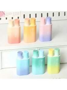 Dual-Tip Dual-Color Highlighter Pens, With Eye-Friendly Gradient Color Design, Fashionable Appearance, Suitable For Students To Highlight In A Colorful Way - Multicolor - View 12