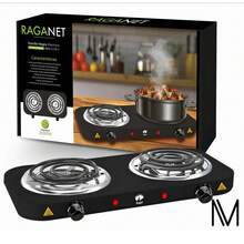Parrilla Eléctrica Raga 2 Quemadores Acero Inoxidable 2000w Color Negro - Tipo de Enchufe A USA (110-127V) - Ver 1