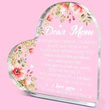 1pc "Dear Mom I Love You" Heart Acrylic Plaque, Meaningful Letter Gift From Daughter & Son, Sentimental Mother's Day Keepsake - Multicolor - View 11