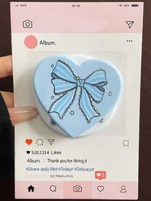 防震爱心设计韩式磁吸手机支架，爱心蝴蝶结波点英文设计，兼容MagSafe手机（手机壳），强力吸附，可伸缩折叠，适合懒人追剧的必备好物，情人节礼物 - 彩色 - 查看 7