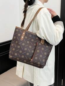 大容量简约时尚小众手提包，女士新款时尚单肩手提包 - 彩色 - 查看 5