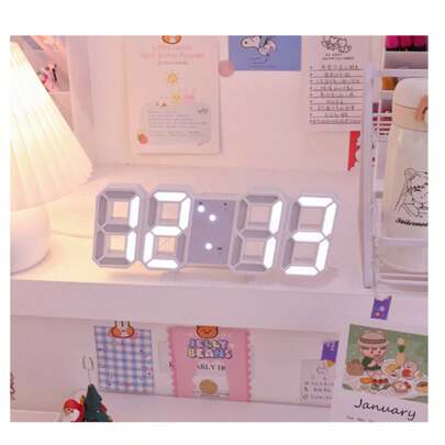 Relógio De Mesa Digital 3d Led Design Moderno Luz Noturna Decoração Relógios / Parede De Desktop
