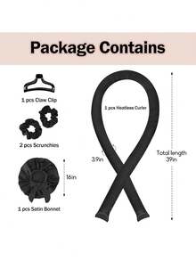 Set de 5 rizadores de cabello de esponja, peinado fácil durante la noche. Cabello rizado natural y esponjoso sin daño por calor. Incluye gorro de dormir de seda. Apto para cabello corto o largo, todo tipo de cabello. Set portátil. ¡Adiós a los permanentes dañinos! - Multicolor - Ver 6