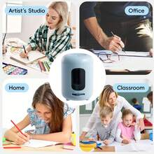 Deli Electric Pencil Sharpener, Automatic Pencil Sharpeners For No.2 Pencils Colored Pencils, Battery Operated Pencil Sharpener, Blue,Pink - Pink - View 9