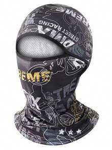 Men's Graffiti Warm Face Mask - Breathable, Sweat-Absorbent, UV Protection, Integrated Neck Guard Design, Comfortable For Outdoor Cycling, Hiking - Multicolor - View 6