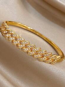 18 Karat vergoldetes luxuriöses elegantes Zirkonia Armband und Ring Set, Vintage Schmuck für Frauen, geeignet für Valentinstag, Party, Abend, Alltag, Neujahr, Hochzeit, Strand, Weihnachten, Jahrestag, Muttertag, Boho-Stil Brautjungferngeschenk - Verschiedenfarbig - Übersicht 11