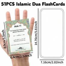 51张伊斯兰祈祷卡，50天斋月祈祷卡，每日伊斯兰祈祷参考卡，斋月祈祷卡，开斋节节日礼物，适合灵修 - 彩色 - 查看 2