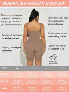 Bộ áo liền quần nâng ngực có dây đeo điều chỉnh được dành cho nữ cỡ lớn - Cà phê nâu - Xem 6