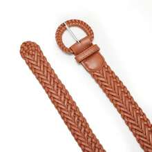 YooAi Wov Belts For Wom Braided Leather Belt Wide Fashion Boho Waist Belt For Dres Jeans Pants - Brown - View 3