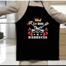 BBQ Master Bib Apron Women Men Unisex Kitchen Chef Barbecue Lover Tablier Cuisine For Cooking Baking Gardening - Black and White - View 6