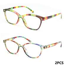 2 chiếc kính đọc sách nữ thanh lịch, họa tiết hoa cổ điển, kiểu dáng gọng kính đầy đủ, kính đọc sách có bản lề lò xo, bộ kính đọc sách nhiều màu sắc, thời trang đa năng cho việc đọc sách hàng ngày. - Hoa màu xanh lá cây + họa tiết hoa màu xanh lá cây - Xem 16