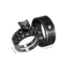 ringskull - Anillos para parejas anillos s a juego 1 quilate corazón circonita cúa  para mujer anillo de boda para él y ella - Talla 8 para mujer y talla 13 para hombre - Ver 2
