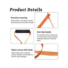 3Pcs Deer Drag Harness, Orange Deer Puller Sled Rope With Self-Lock Loop And Easy-To-Grip Handle Deer Pull Strap Hunting Gear And Accessories For Men Hunting - Orange - View 11