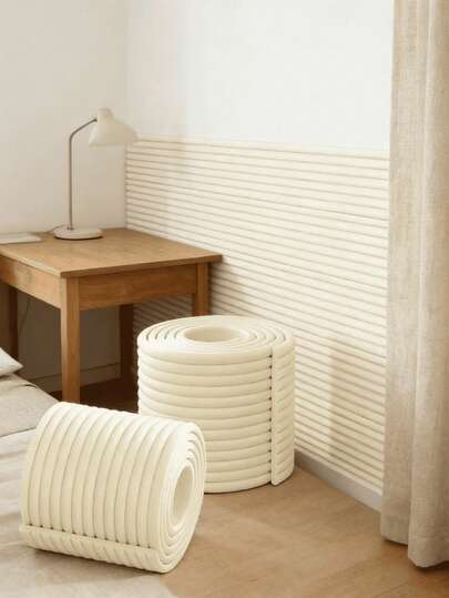 1pc W-Shaped Baby Safety Bumper Guard, Decorative Wall Protection, Furniture Corner Guard, Nursery Decor, Soft Foam Cushion, Trimable