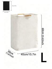 Giỏ đựng đồ giặt gấp gọn dung tích cực lớn, tay cầm bằng gỗ, tự đứng vững, chống thấm nước, chất liệu vải lanh, lý tưởng để đựng quần áo bẩn, chăn, khăn và đồ chơi, phù hợp cho phòng ngủ, phòng tắm, phòng khách và ký túc xá. - Màu be - Xem 7