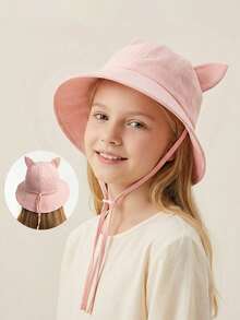 7-14岁儿童棉质披肩渔夫帽，欧美风新款猫耳渔夫帽，适合幼儿 - 1PC - 查看 14