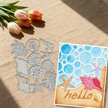 Creative Marine Animals Cutting Dies, DIY Scrapbooking Album And Embossing Stencil, Greeting Card Making Tool, Card Paper Cutting Crafts ,Gift Card Making Template Die Cuts. - Silver - View 6