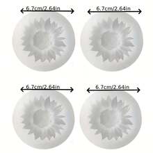 4件套硅胶向日葵模具 | 多腔花形模具，适用于蜡、石膏和树脂工艺 | 不对称花瓣设计，非常适合制作肥皂和蜡烛 | 送给手工爱好者的理想礼物 - 白色 - 查看 5