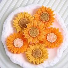 4件套硅胶向日葵模具 | 多腔花形模具，适用于蜡、石膏和树脂工艺 | 不对称花瓣设计，非常适合制作肥皂和蜡烛 | 送给手工爱好者的理想礼物 - 白色 - 查看 3