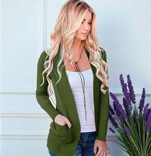 Women Cardigans - 軍綠色 - 查看 2
