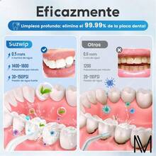 Irrigador Bucal Portátil, Kinwodon 350 Ml Recargable Water Flosser 4 Modos Y 6 Boquillas, Resistente Al Agua Ipx7, Ideal Para Ortodoncia, Aparatos Dentales Y Encías Sensibles, Hogar Y Viajes - Menta - Ver 5