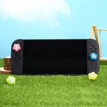 新款蘑菇圆形仓鼠硅胶摇杆帽按钮贴纸配件，兼容Switch NS和OLED控制器 - 彩色 - 查看 7